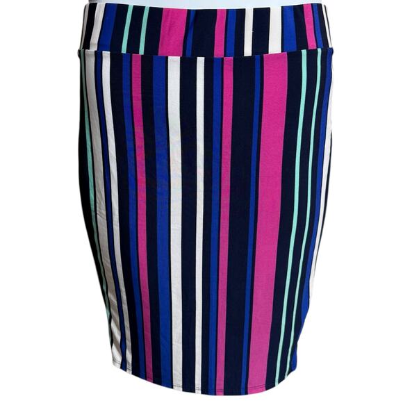 Fashion Nova 2 piece colorful striped set crop top with choker and skirt - small - Picture 4 of 8